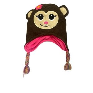 SO monkey winter cap hat girls